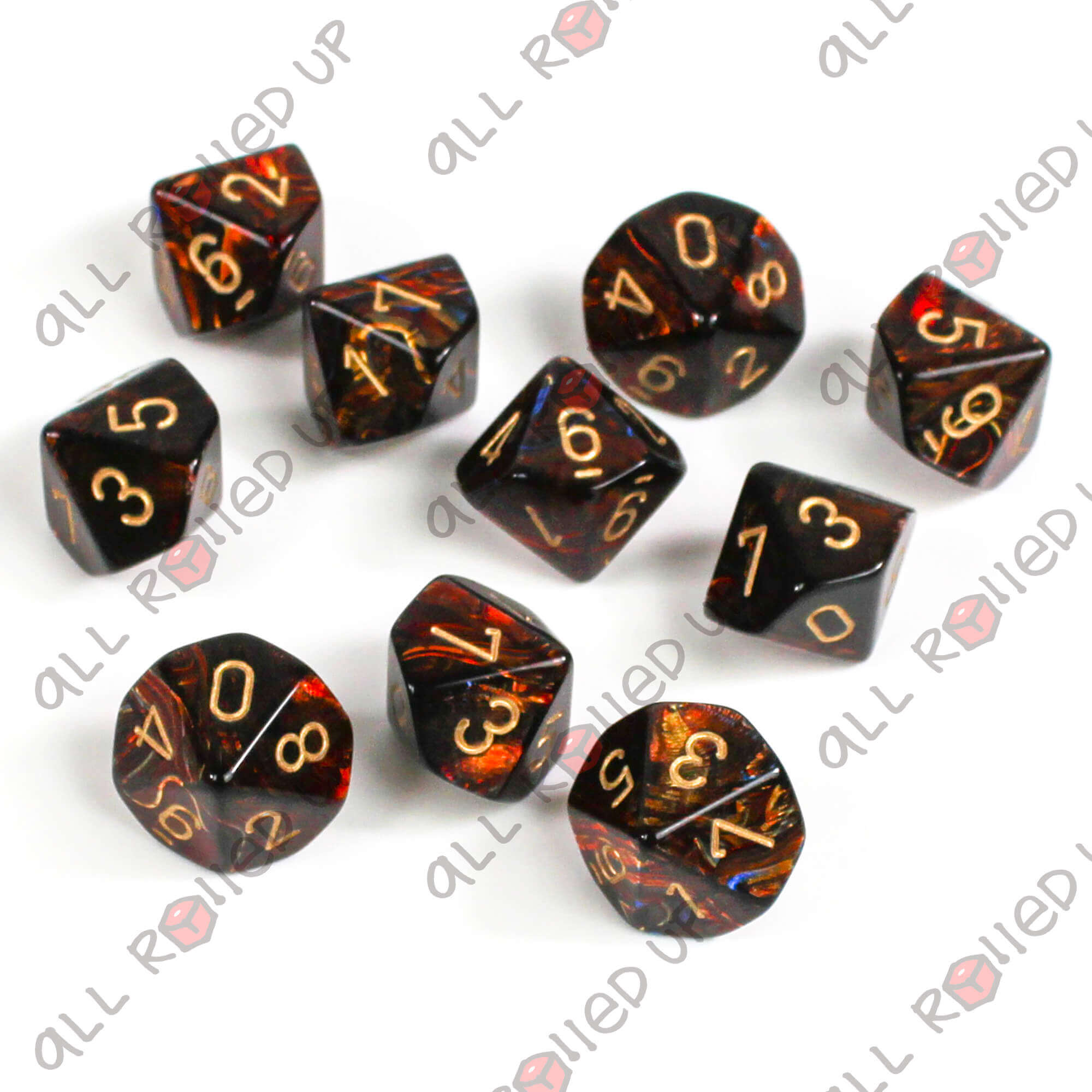 Chessex Scarab Blue Blood sada kostek D10 10 ks