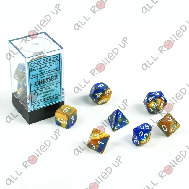 Chessex Gemini Blue-Gold sada 7 RPG kostek CHX26422