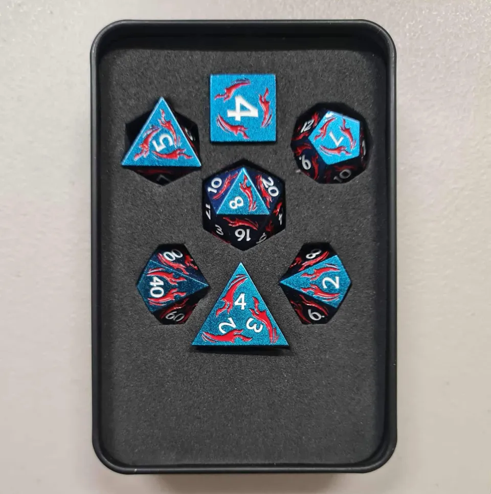 The Dice Shop Online Metal Dagger sada kostek modrá