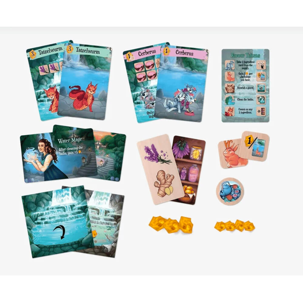 Mythic Baths rodinná desková hra, základní hra