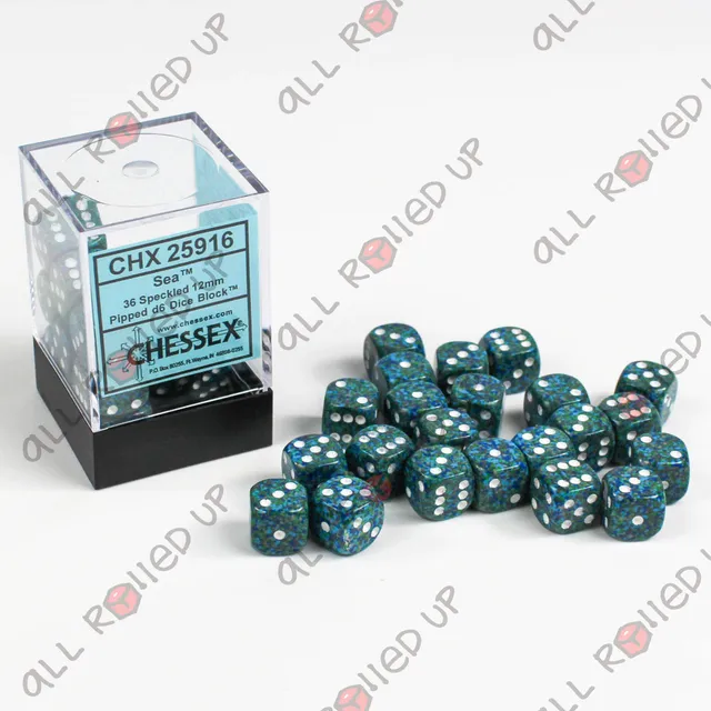 Chessex Speckled sada kostek D6 36ks Sea 12mm