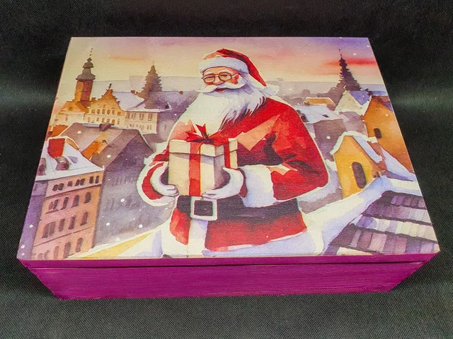 Geek Mod Classic Santa dřevěná bedna vánoční