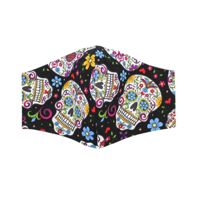 All Rolled Up Sugar Skulls černá látková rouška