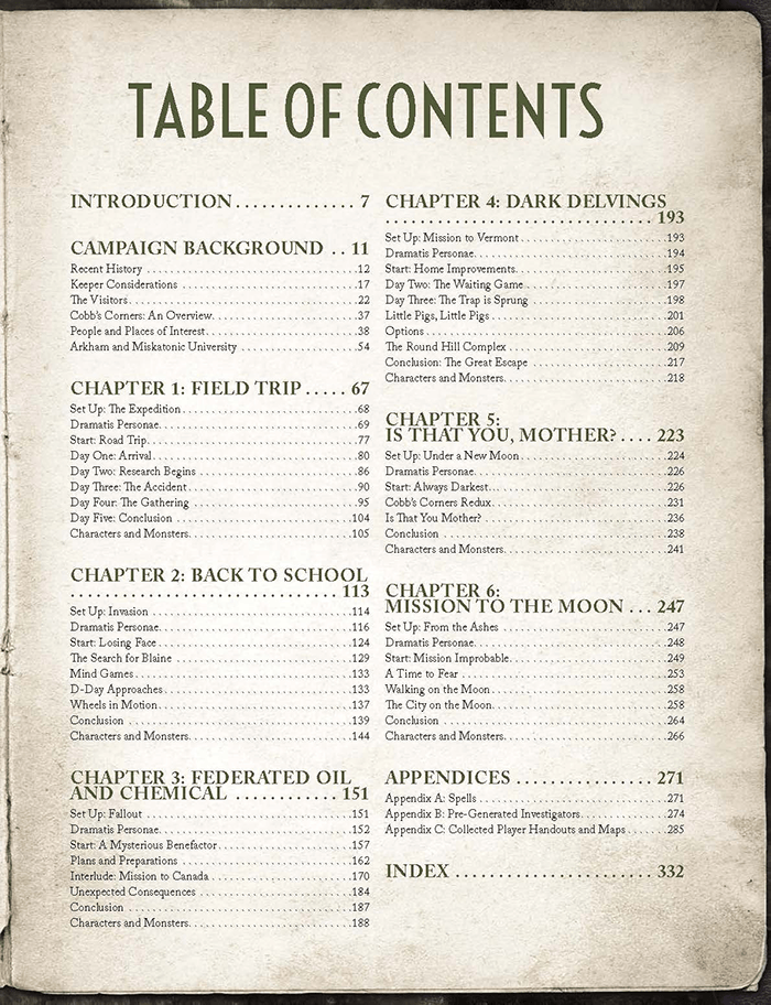 Call of Cthulhu A Time to Harvest kampaň hardcover