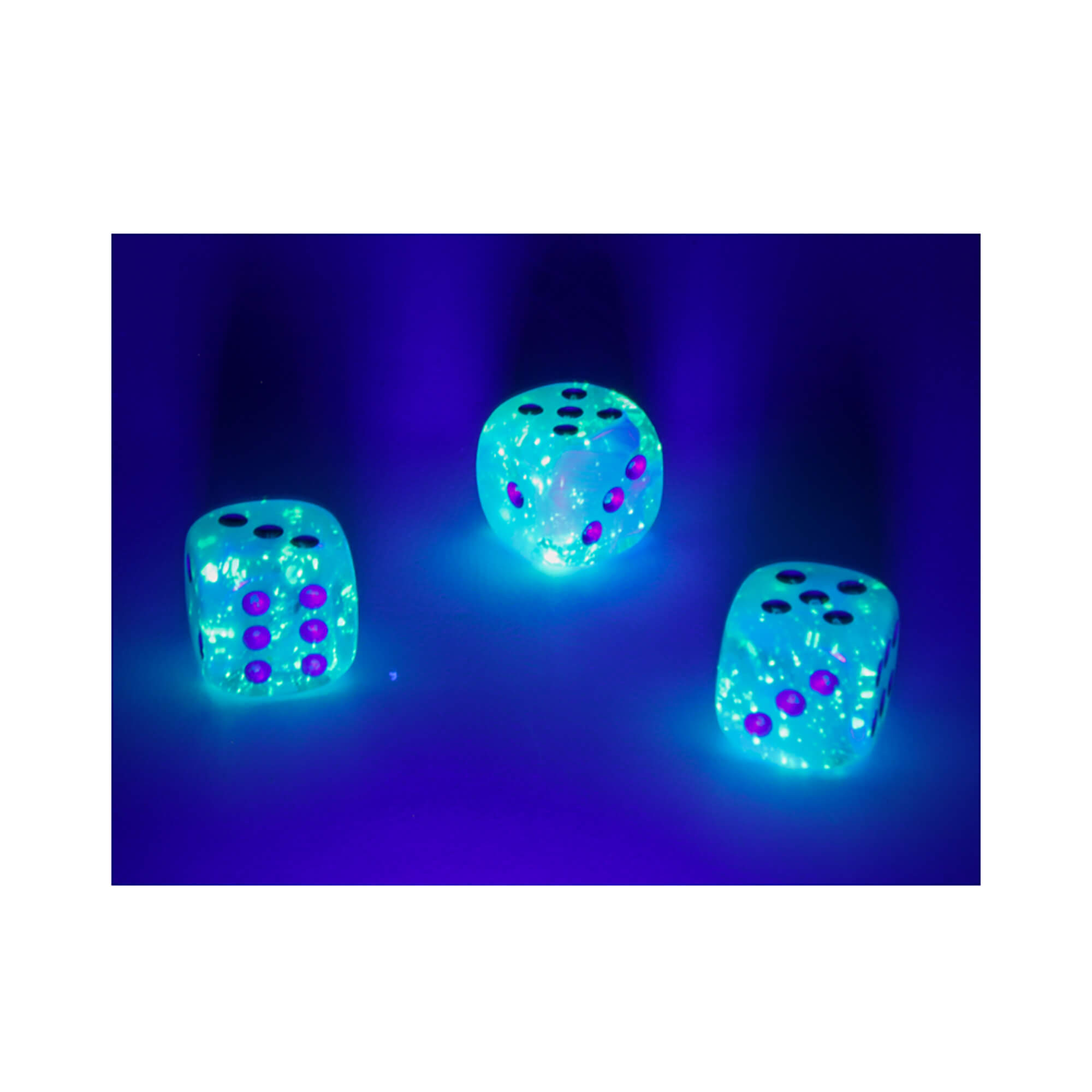 Chessex Luminary D6 CHX27966 sada kostek 36ks Sky Silver 12mm