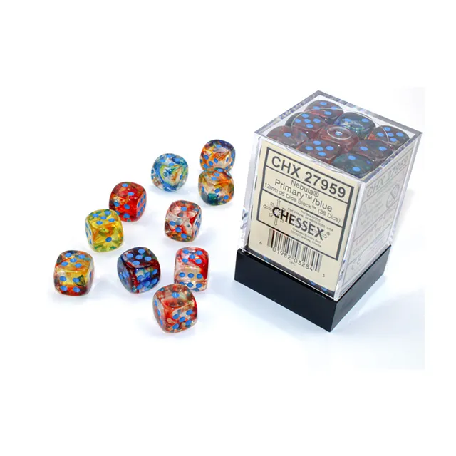 Chessex Nebula Primary sada kostek D6 36 ks modrá