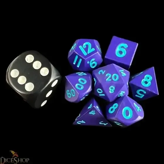 TDSO Mini polyhedral kovové kostky fialové 7 ks