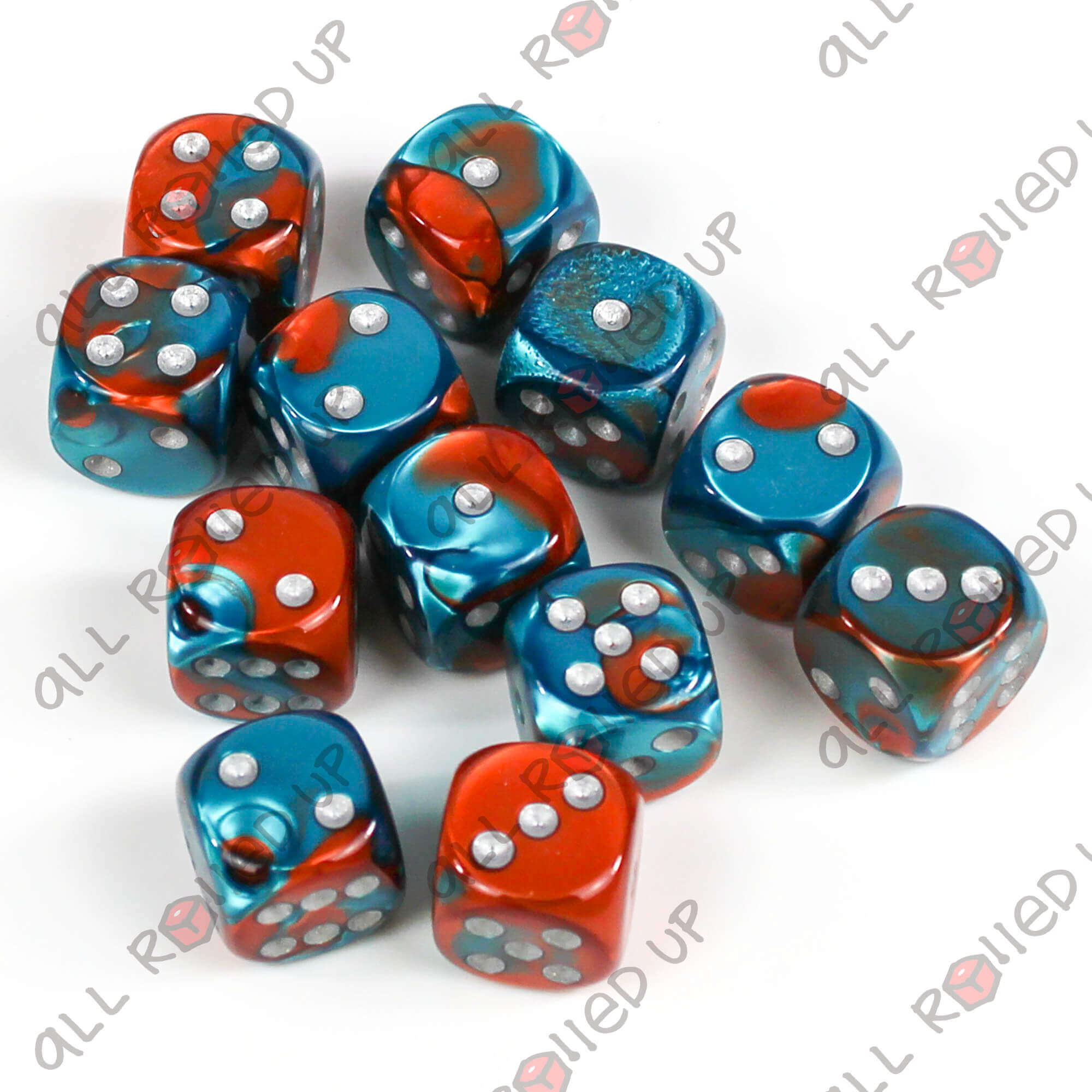 Chessex Gemini sada kostek 12 ks měděná 16 mm