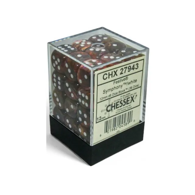 Chessex Festive Symphony kostky D6 36 ks 12 mm