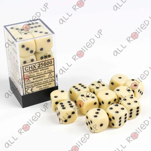 Chessex Opaque CHX25600 kostky D6 slonová 12 ks