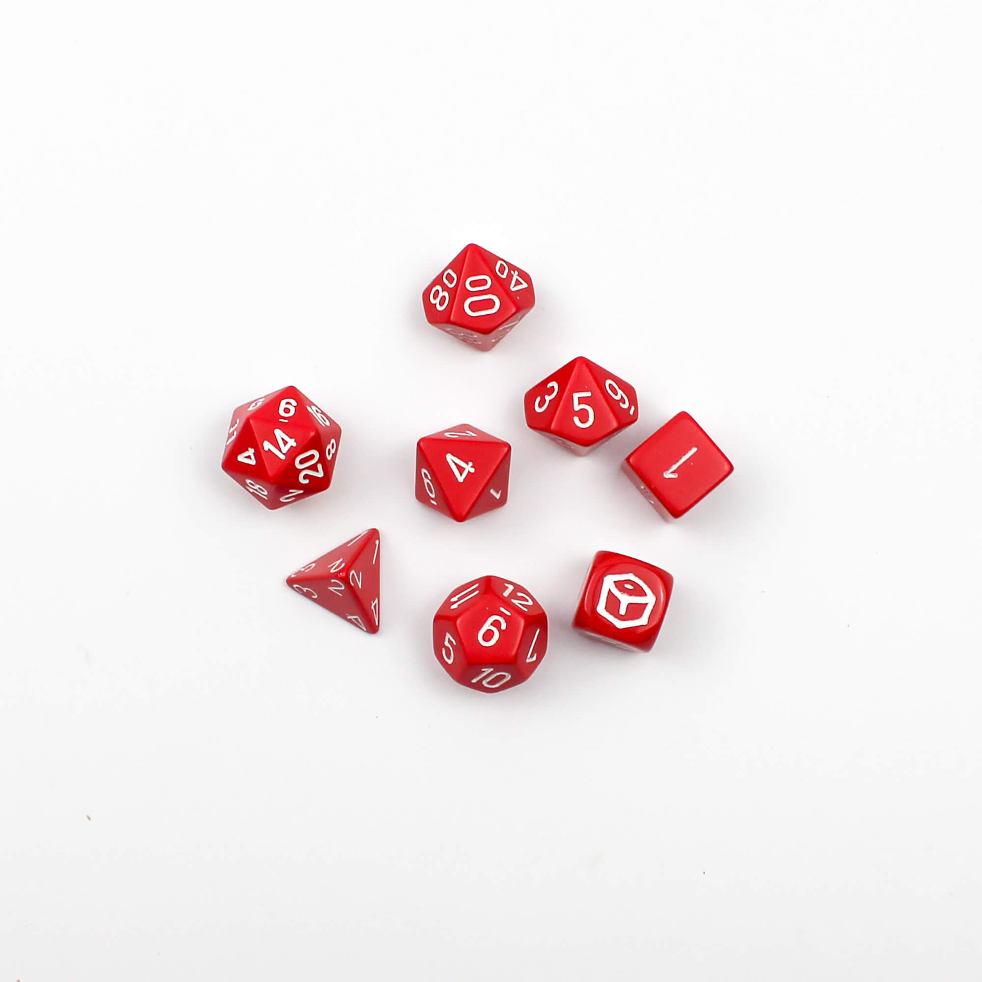 Chessex Red White polyhedrická sada kostek 8 ks