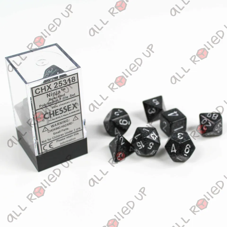 Chessex Speckled sada kostek Ninja 7ks polyedrická