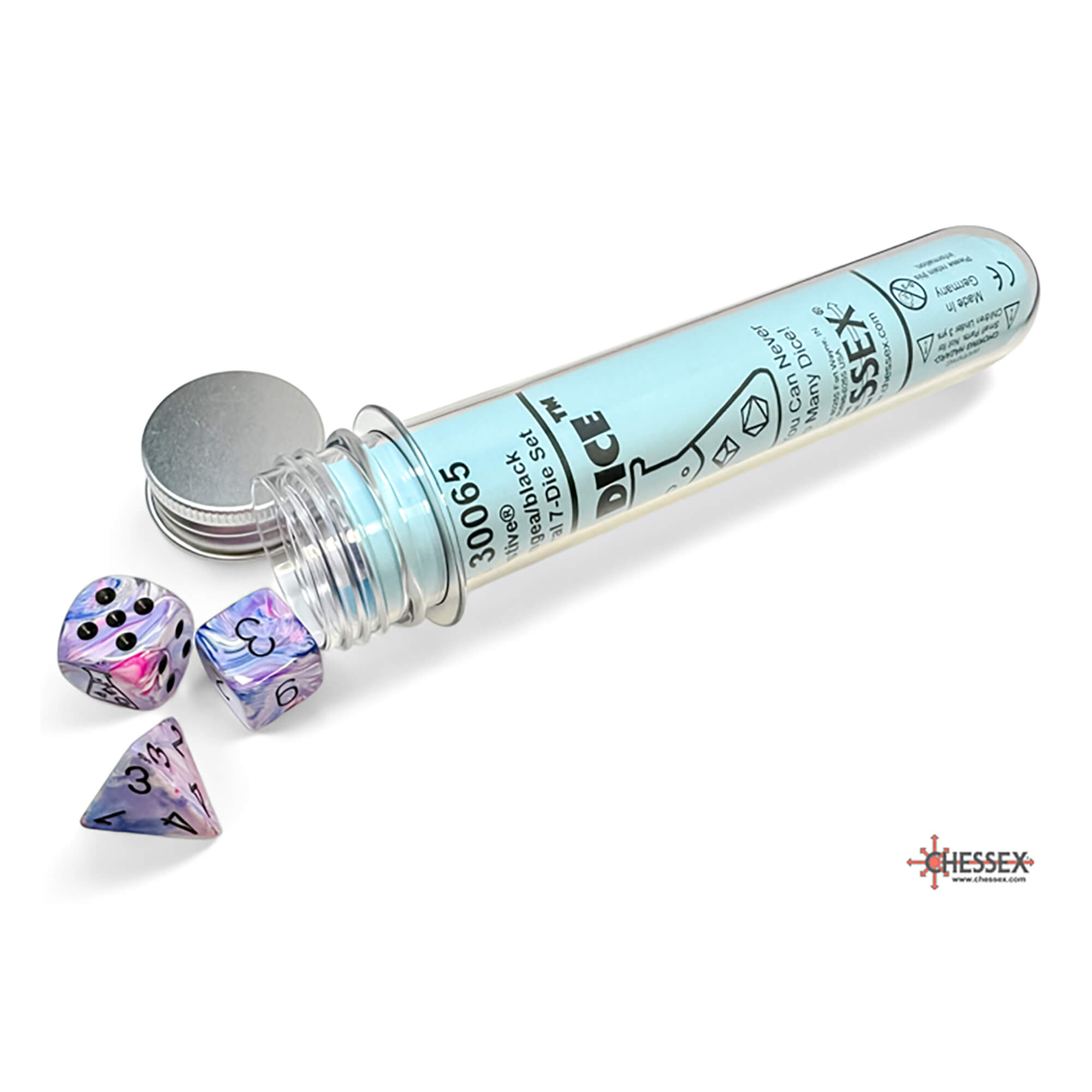 Chessex Lab Dice Wave 8 Festive Hydrangea sada kostek 8 ks