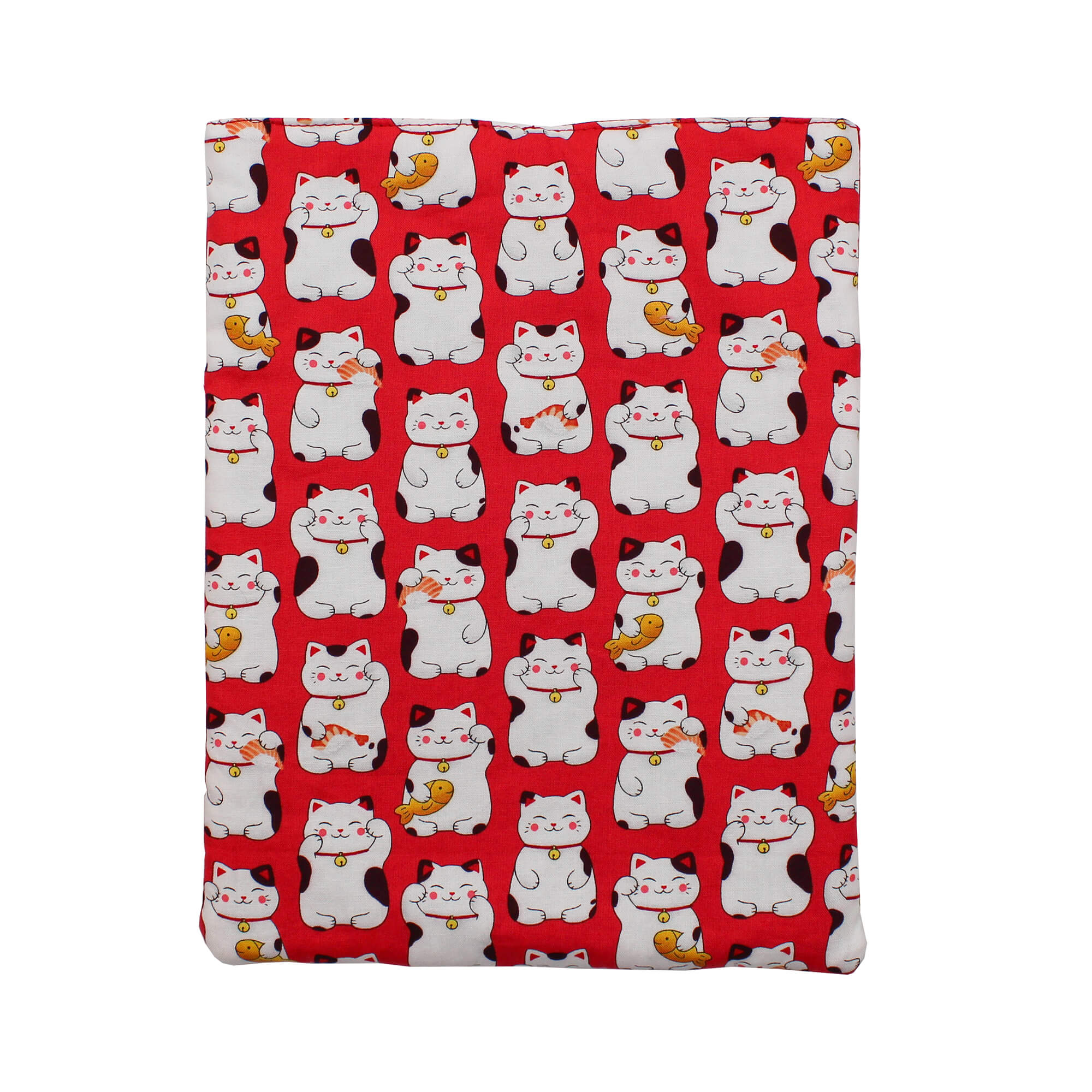 All Rolled Up Maneki Neko obal na knihu červený M