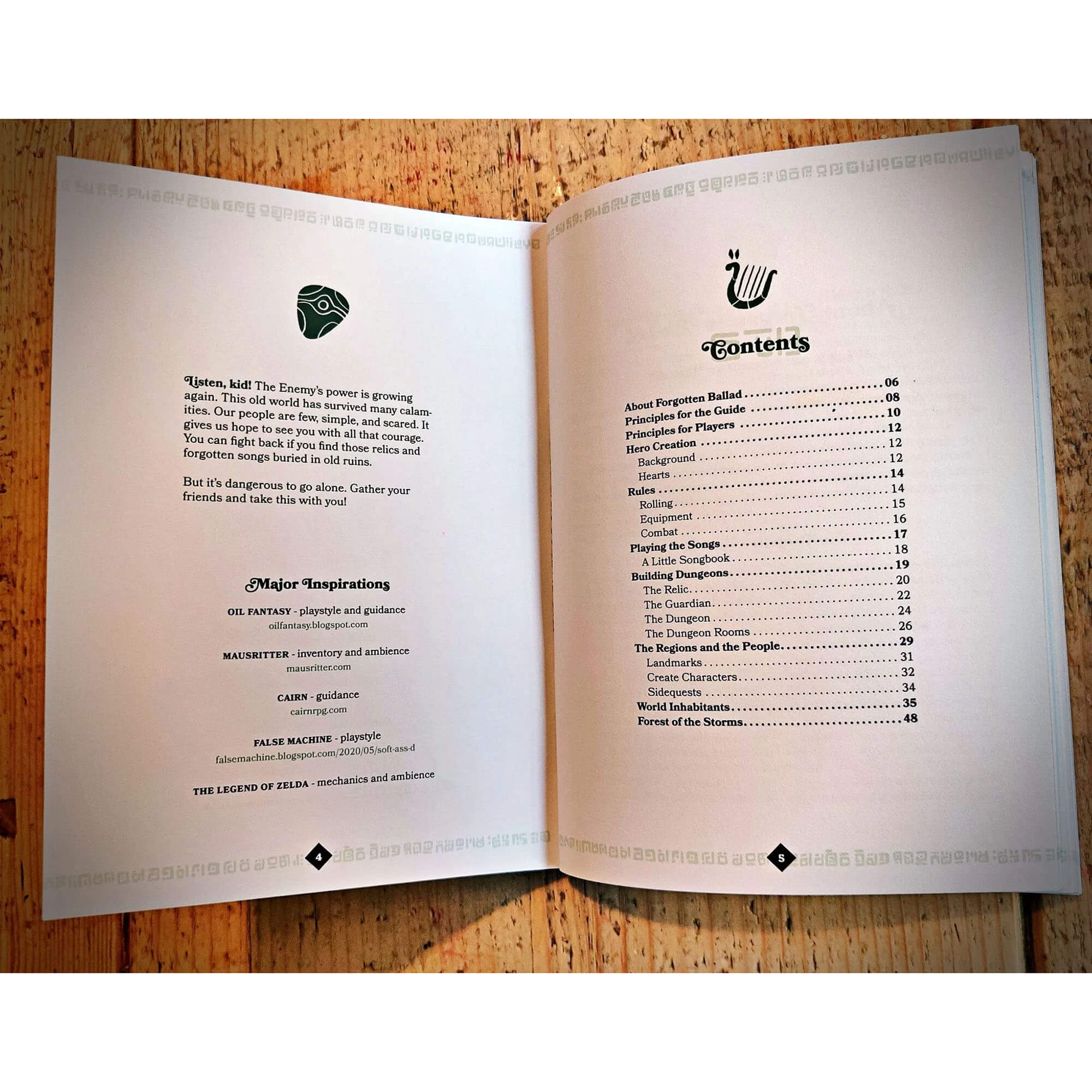 All Rolled Up Forgotten Ballad Zine stolní RPG 52 stran