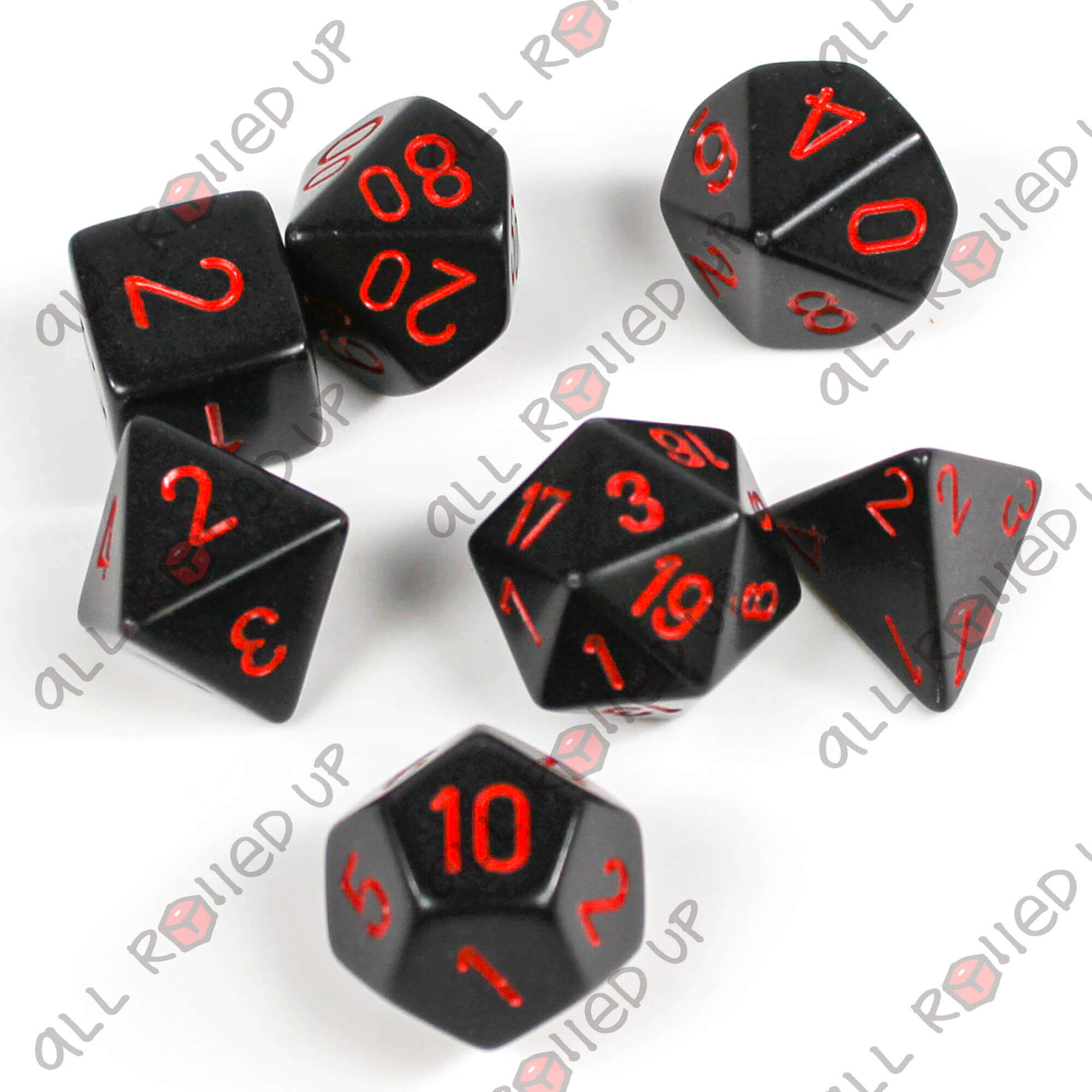 Chessex Opaque CHX25418 sada kostek černá červená 7 ks