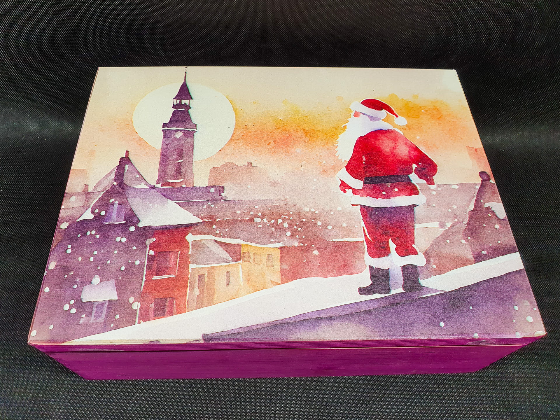 Geek Mod Watercolour Santa dřevěná skříň 29,5x39,5 cm
