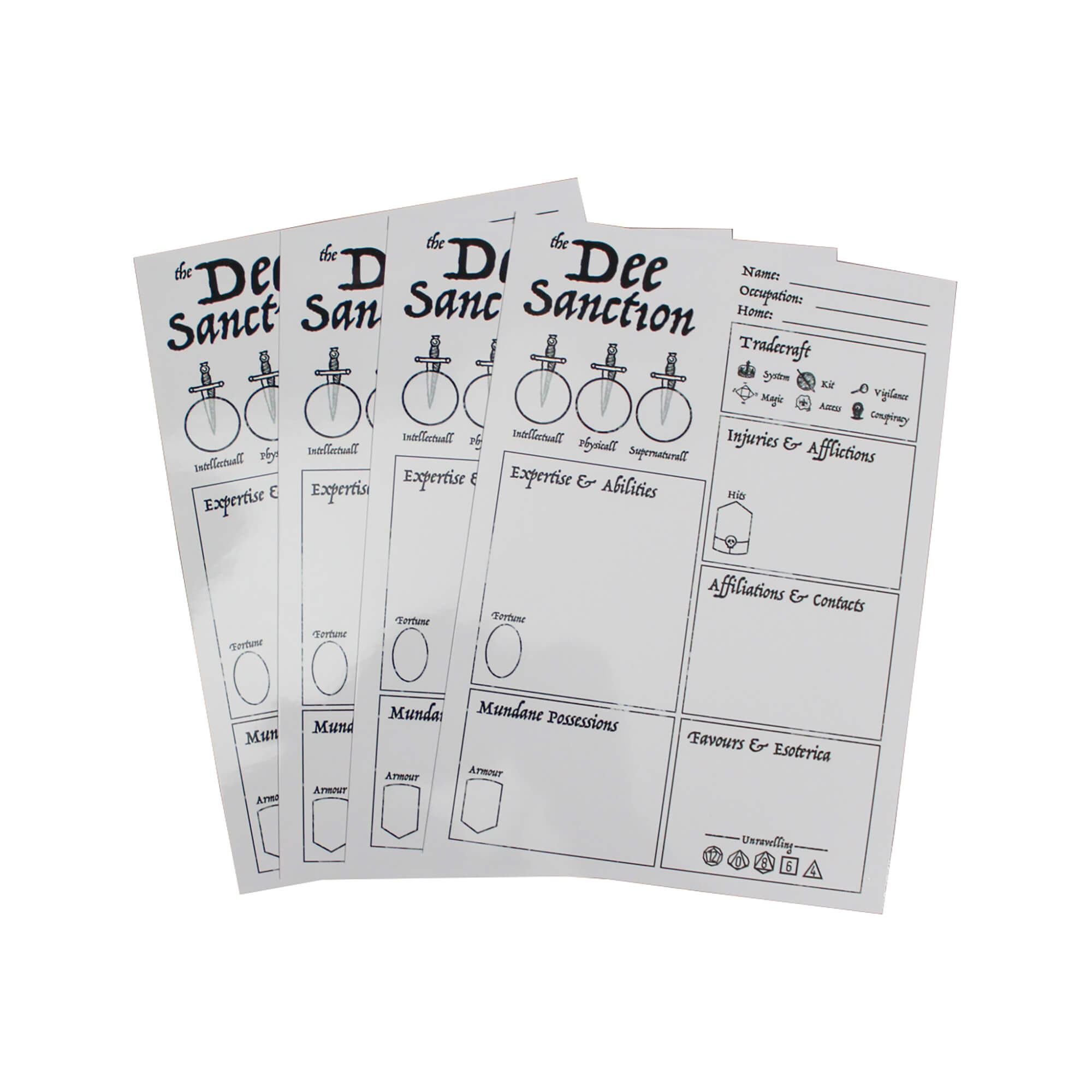 All Rolled Up Dee Sanction RPG box Essentials
