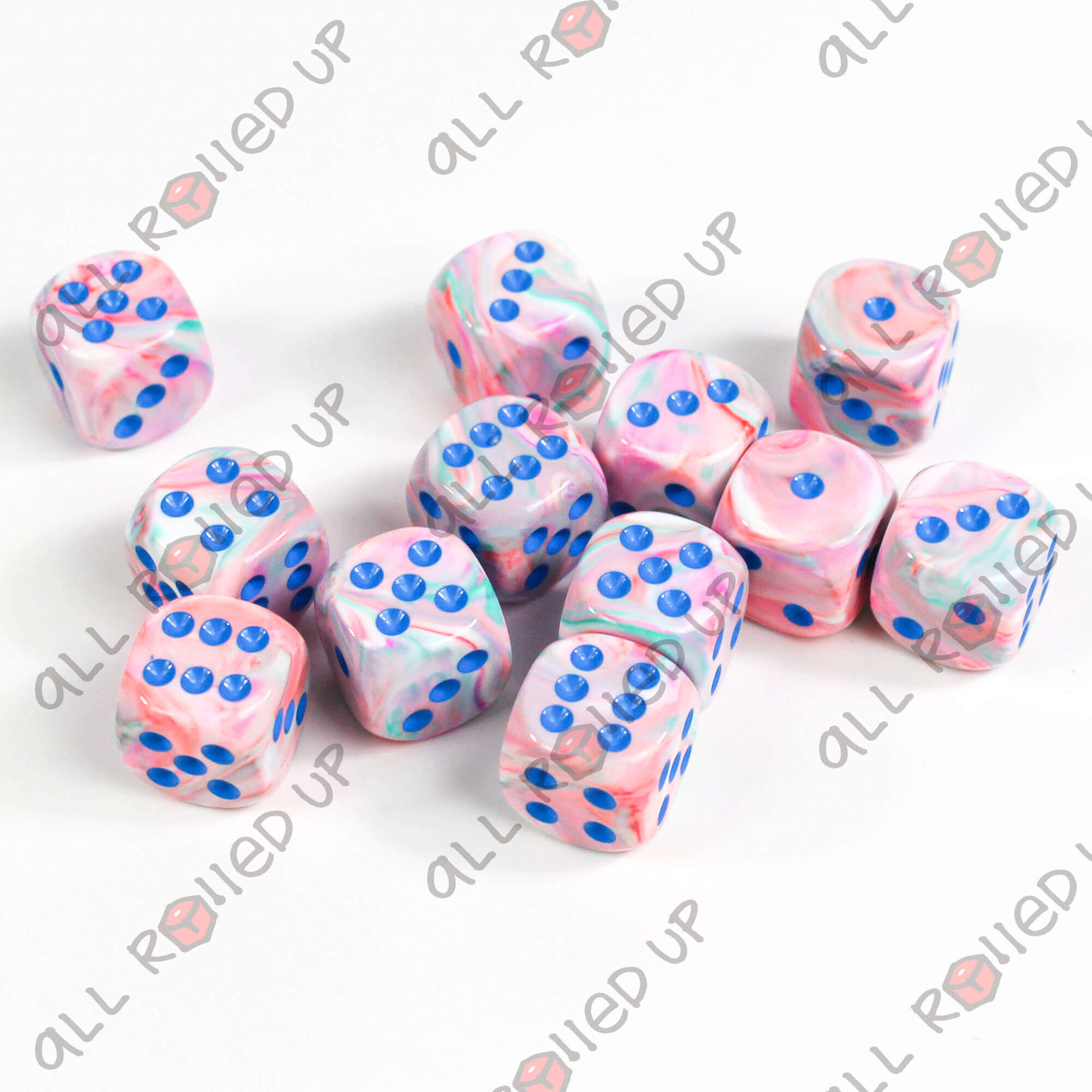 Chessex Festive Pop Art Blue sada 12 kostek D6 16mm