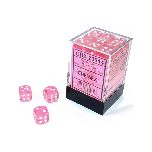 Chessex Translucent D6 36x12mm kostky Pink White