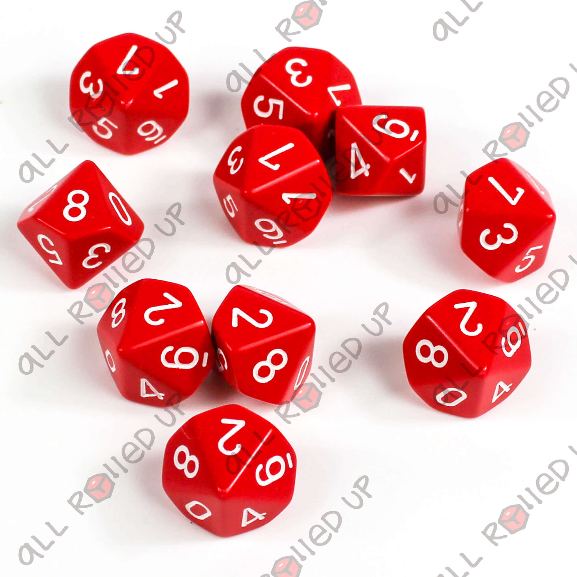 Chessex Opaque Red sada kostek D10 10x červená