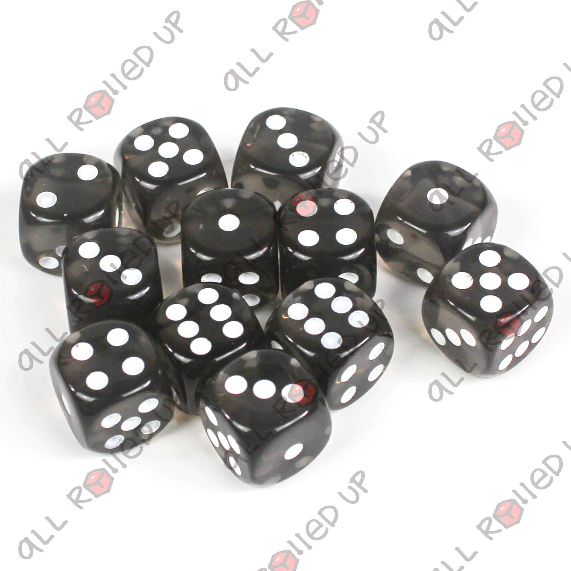 Chessex Translucent Smoke sada D6 kostek 12 ks 16mm