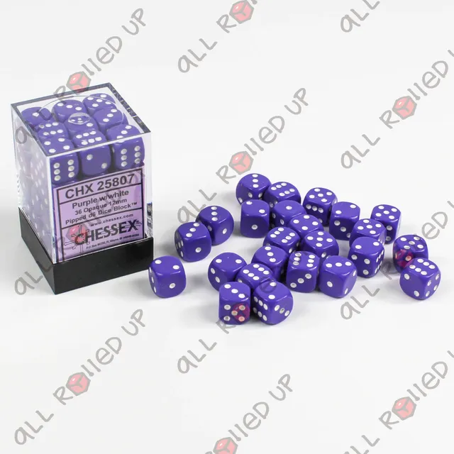 Chessex Opaque D6 CHX25807 sada kostek fialová 36 ks 12mm