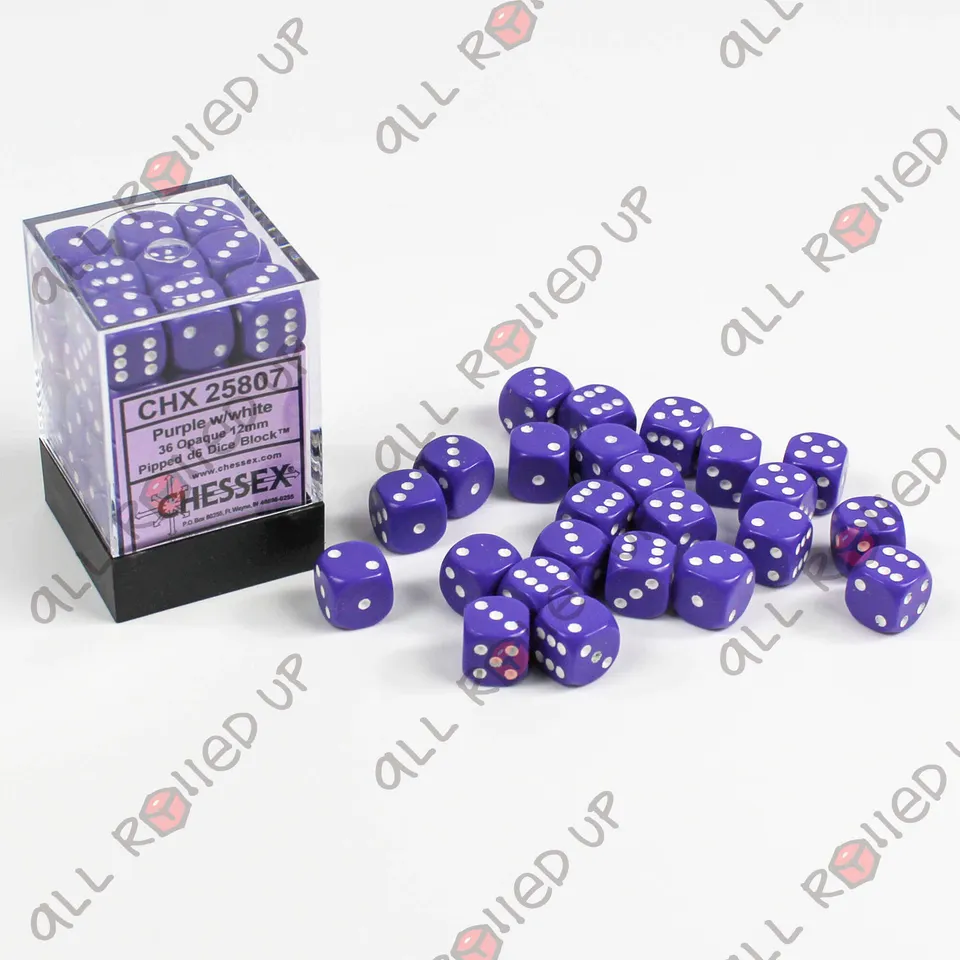 Chessex Opaque D6 CHX25807 sada kostek fialová 36 ks 12mm