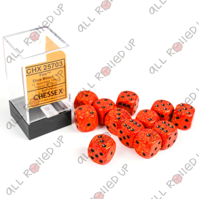 Chessex Speckled Fire kostky D6 12 ks 16 mm