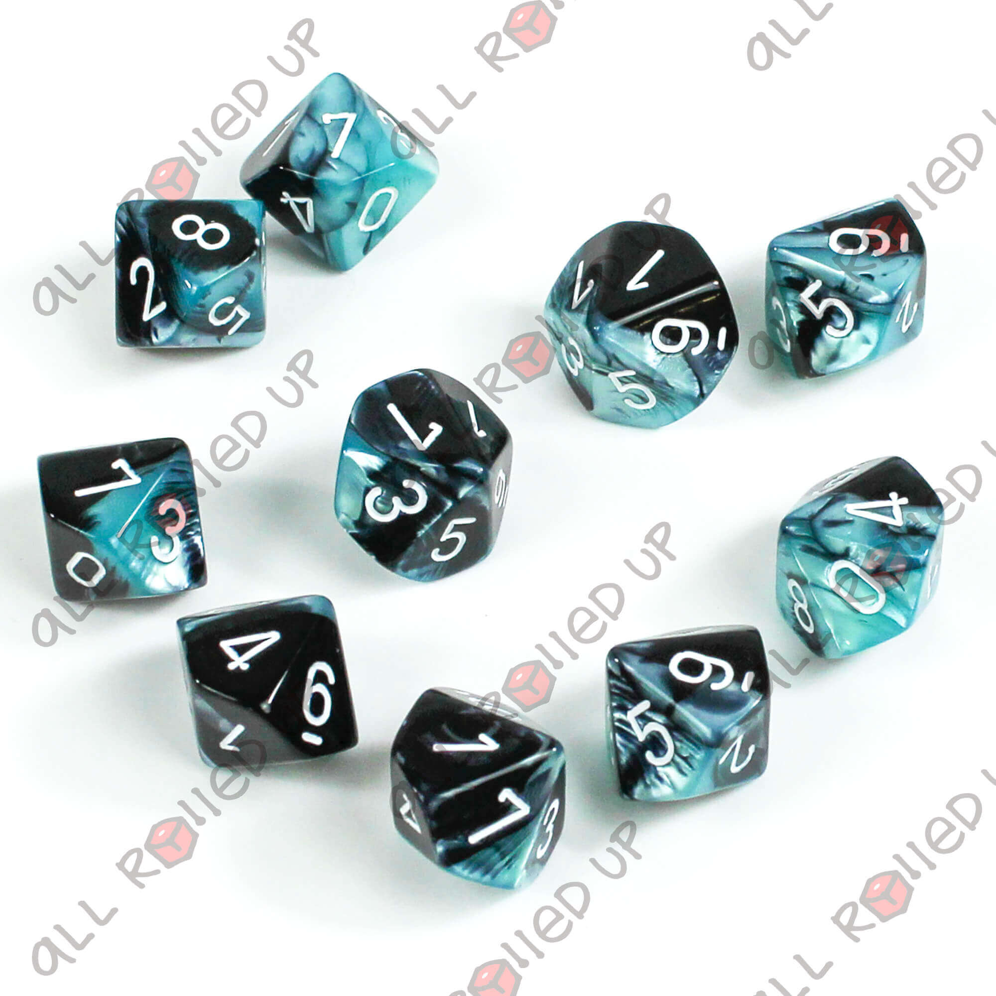 Chessex Gemini Black-Shell White sada kostek D10 10 ks