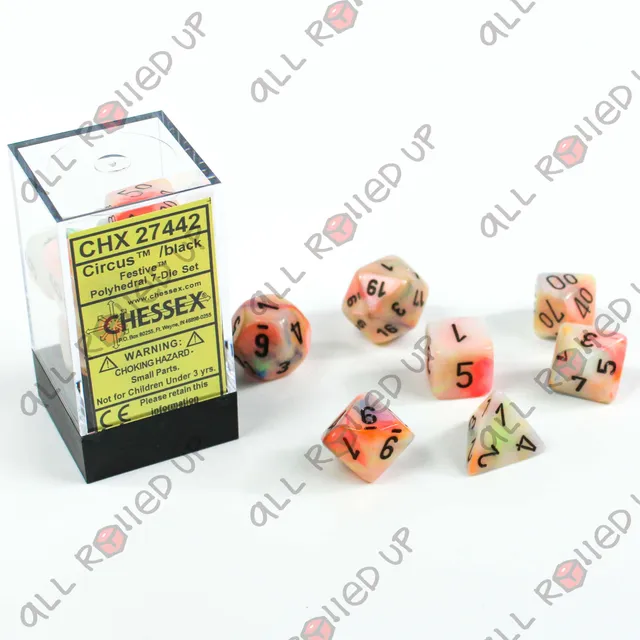 Chessex Festive Circus Black sada kostek 7 ks