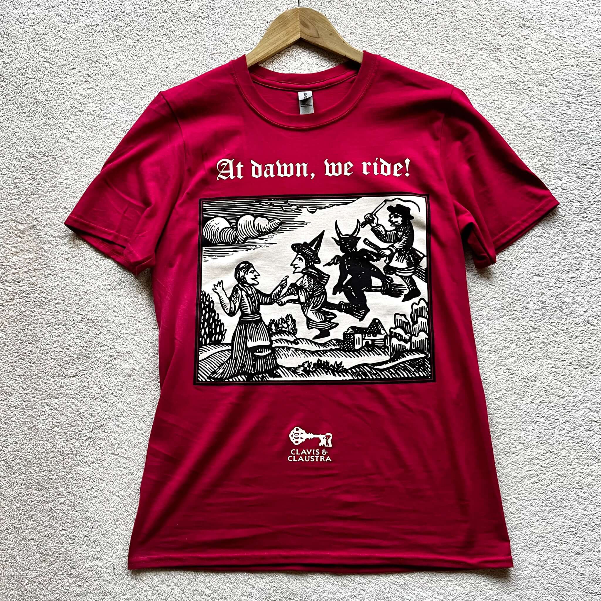 All Rolled Up At dawn we ride tričko unisex cardinal red
