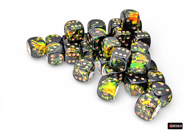 Chessex D6 Deep Forest 12mm kostky 36 ks