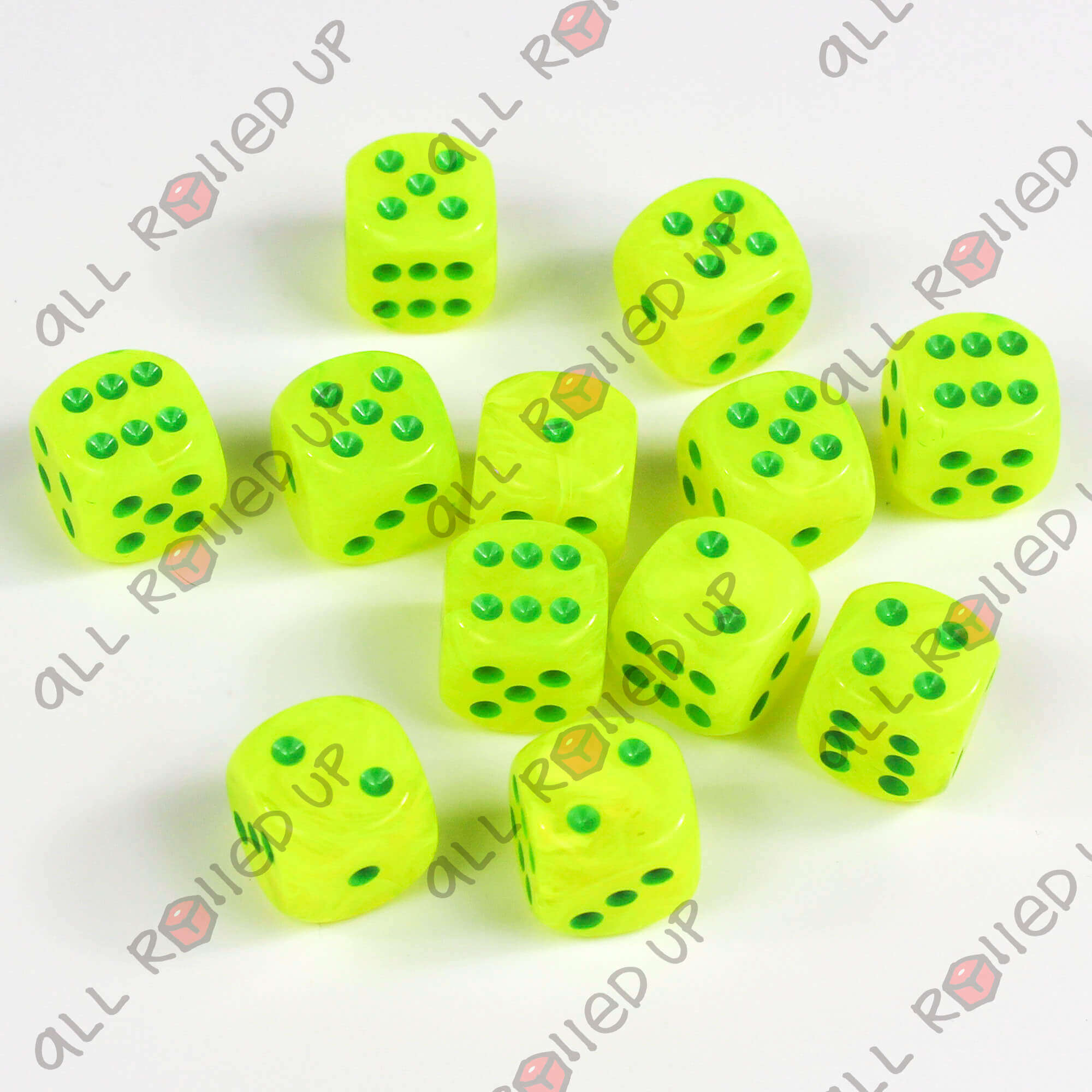 Chessex Vortex Electric Yellow sada kostek D6 12 ks