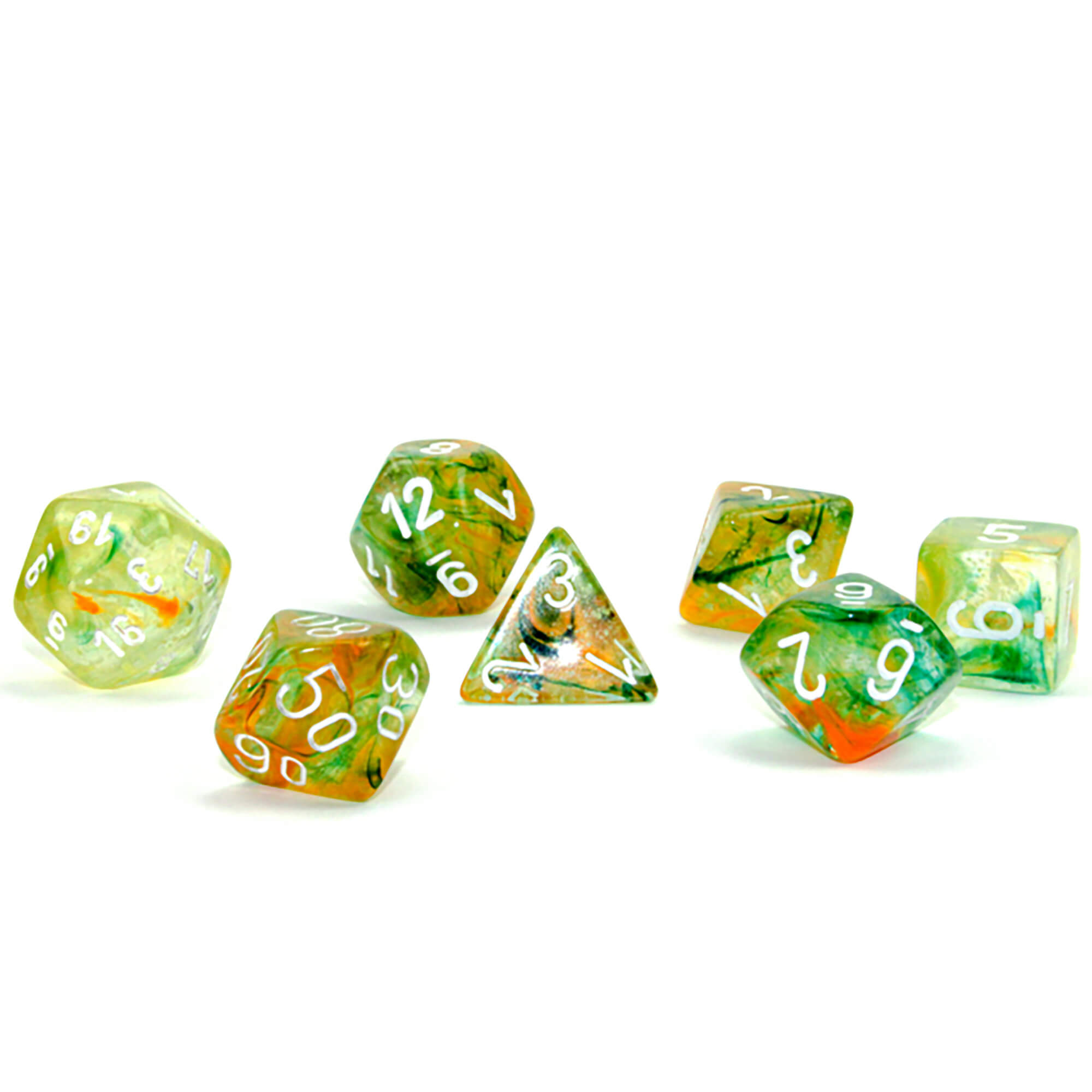 Chessex Nebula Spring White Luminary sada kostek 7 ks svítící