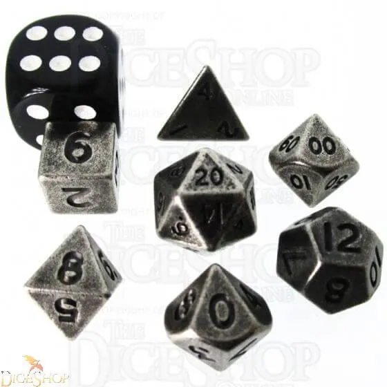 TDSO Mini Metal Antique Silver kostky polyhedral 10mm