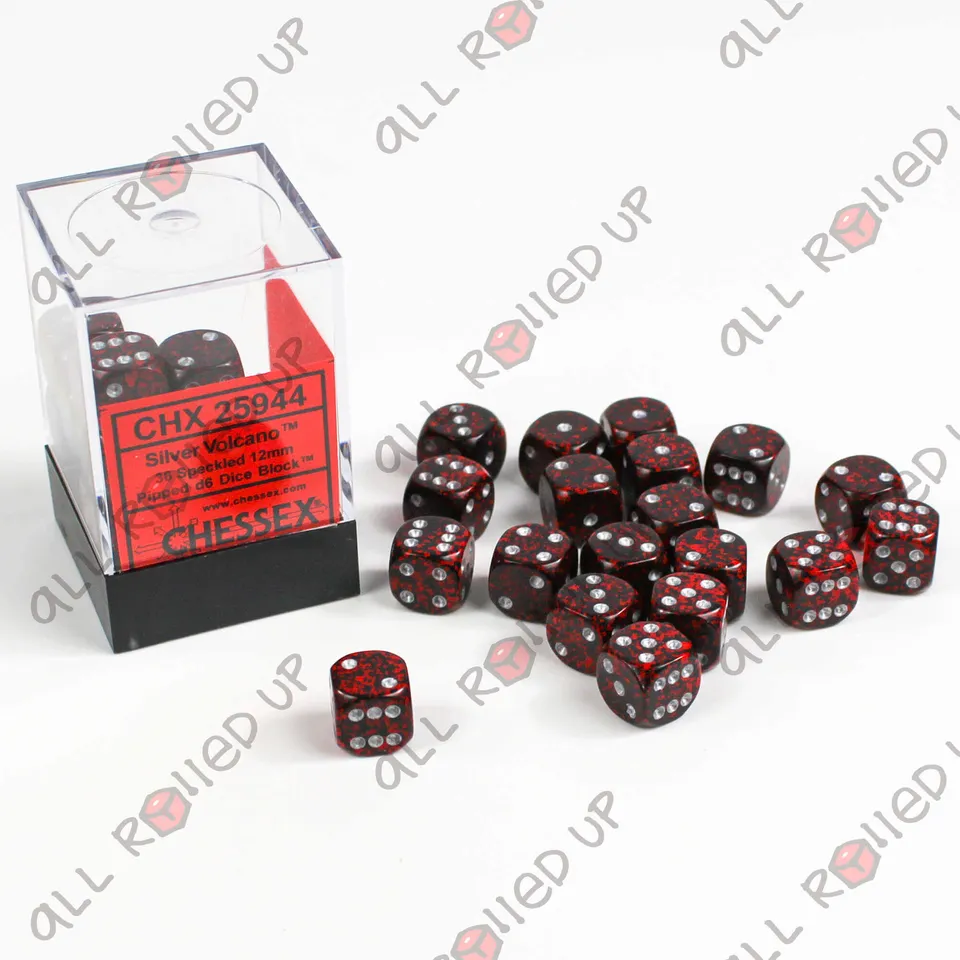 Chessex Speckled Silver Volcano sada kostek D6 36 ks 12 mm