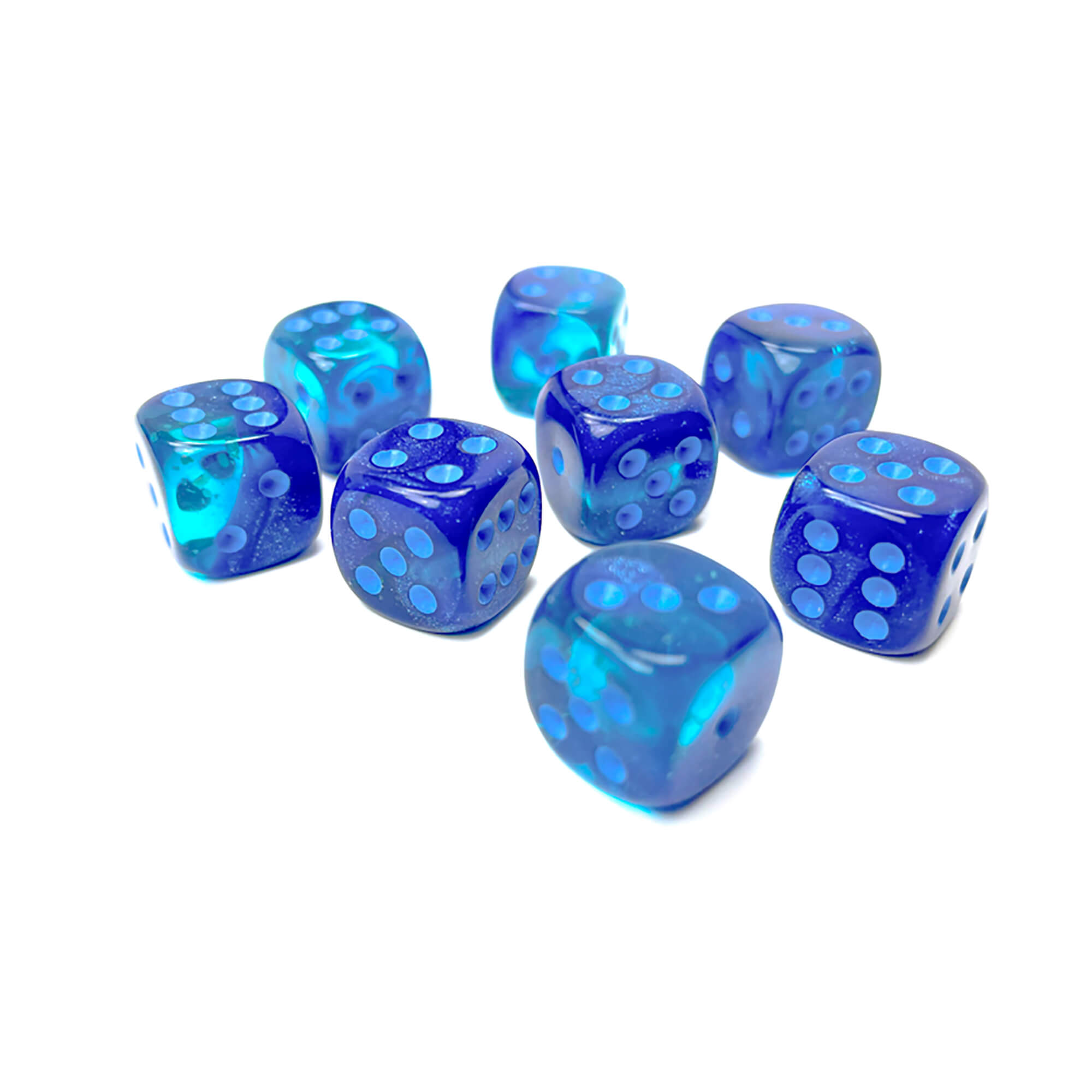 Chessex Gemini D6 kostky 36 ks 12 mm modré svítící