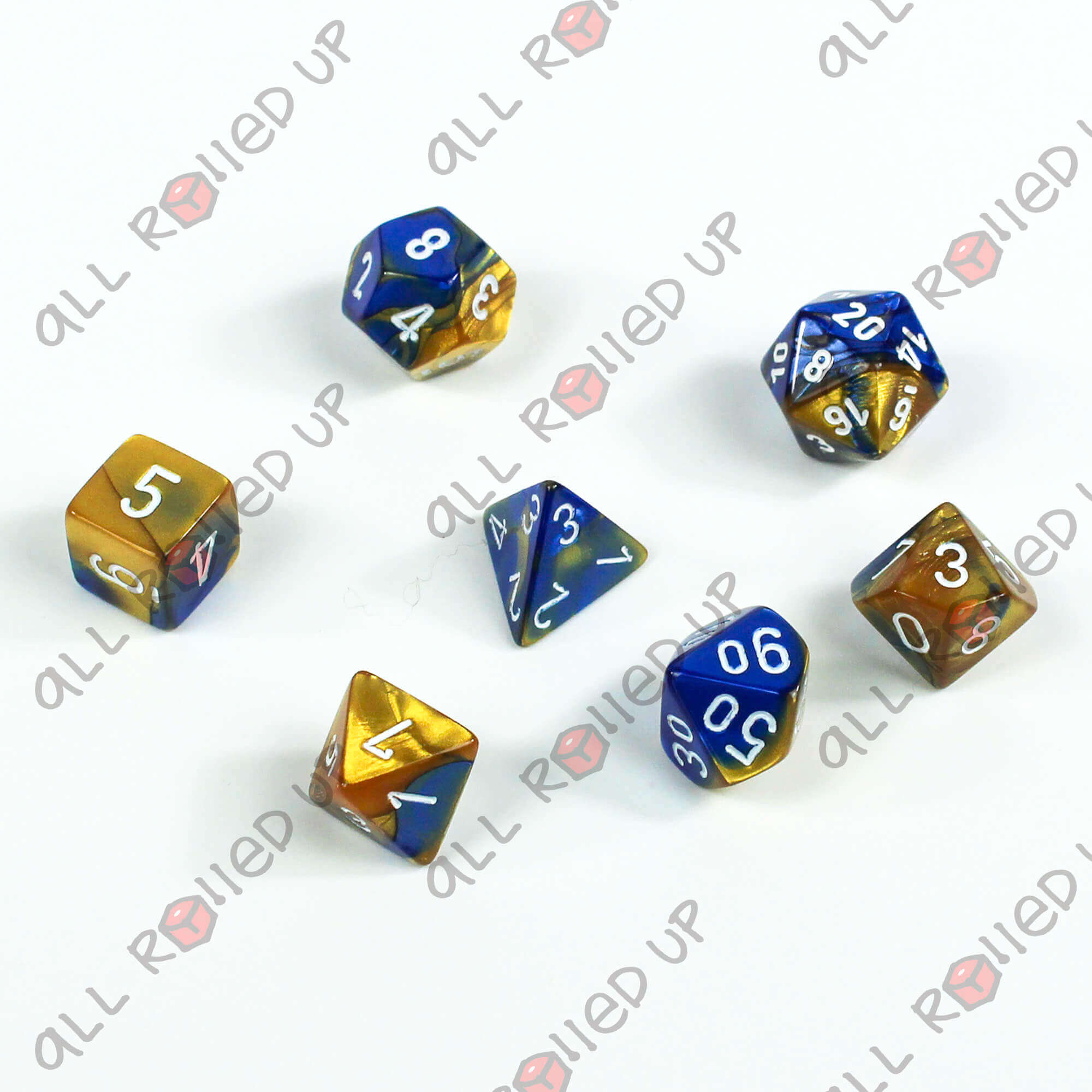 Chessex Gemini Blue-Gold sada 7 RPG kostek CHX26422