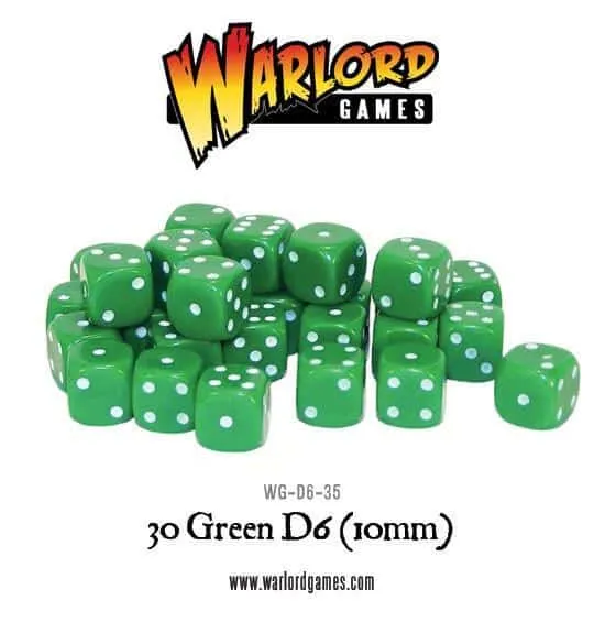 Geek Mod Spot dice 10mm sada 30 zelených kostek D6
