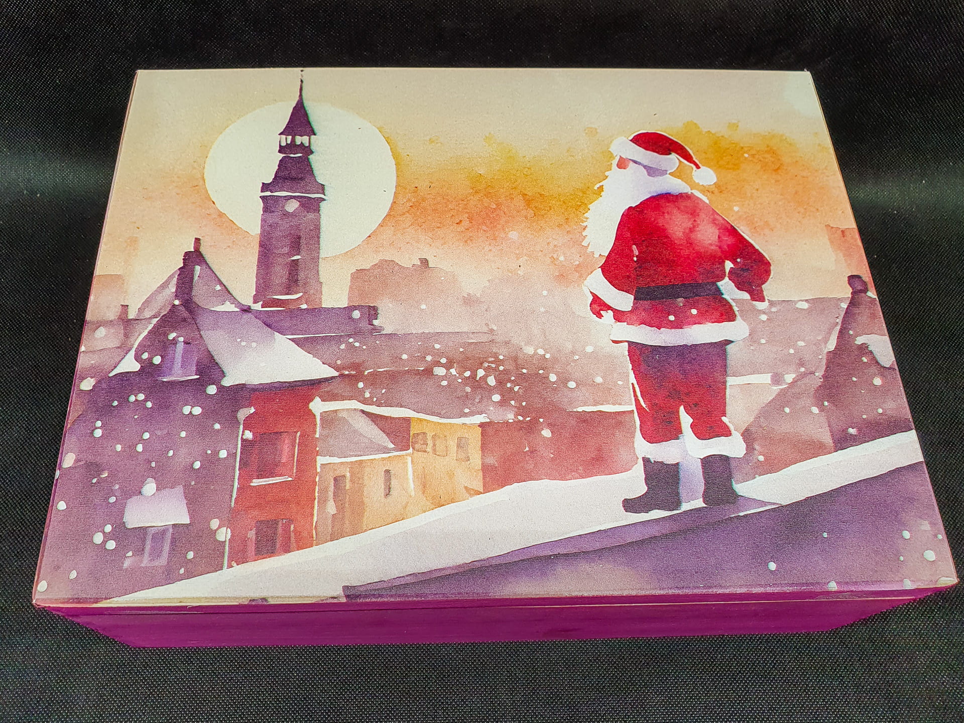 Geek Mod Watercolour Santa dřevěná skříň 29,5x39,5 cm