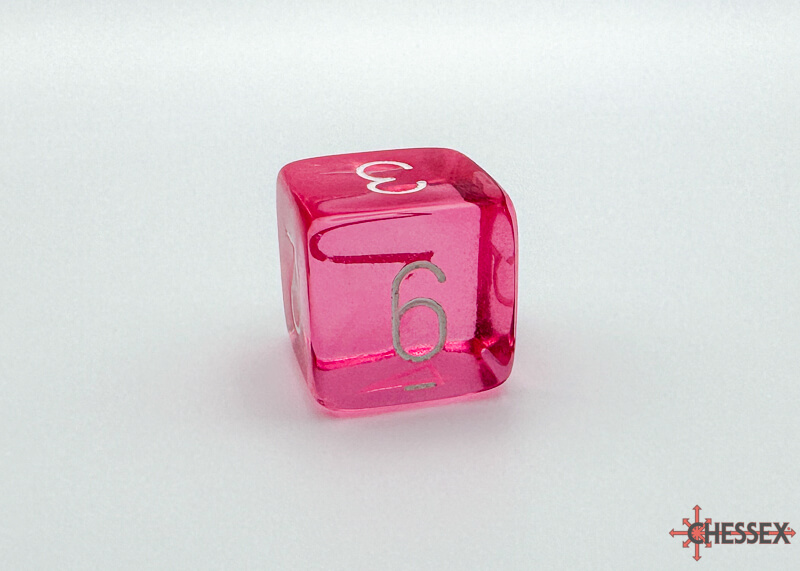 Chessex Translucent sada kostek 7 ks růžová bílá