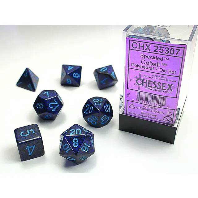 Chessex Speckled Cobalt sada kostek 7 ks modrá