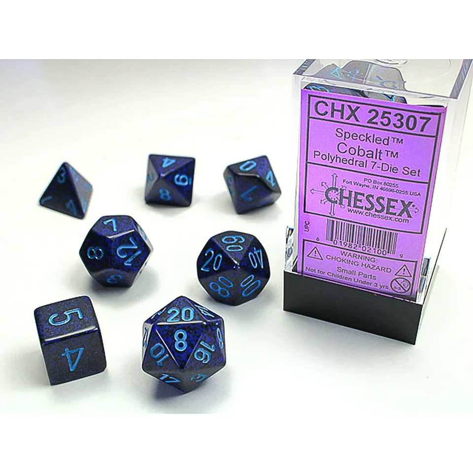 Chessex Speckled Cobalt sada kostek 7 ks modrá