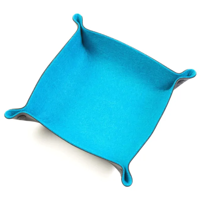 All Rolled Up Turquoise Felt skládací miska na kostky tyrkysová