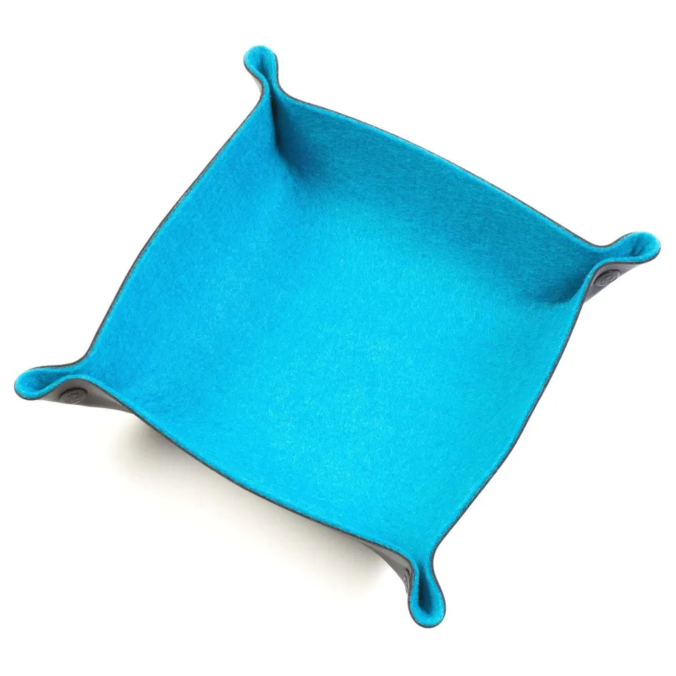 All Rolled Up Turquoise Felt skládací miska na kostky tyrkysová