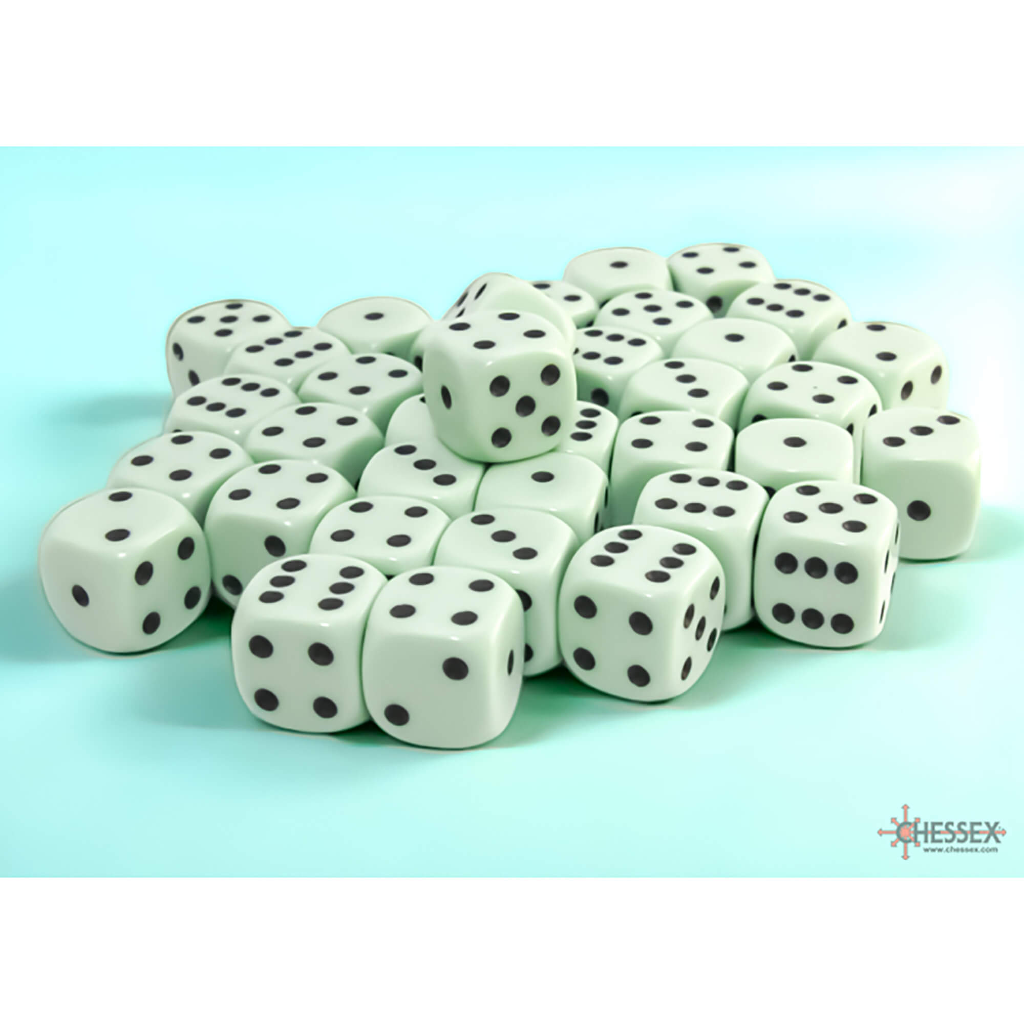 Chessex Opaque sada kostek D6 12 mm pastel green 36 ks