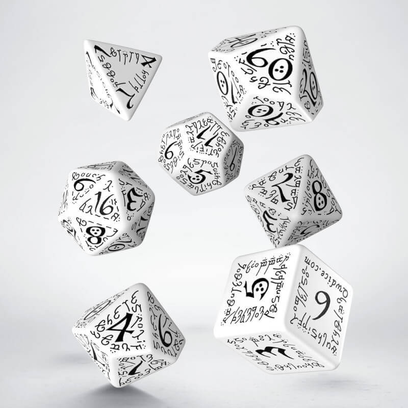 Q Workshop Elvish sada kostek bílo-černá 7 ks