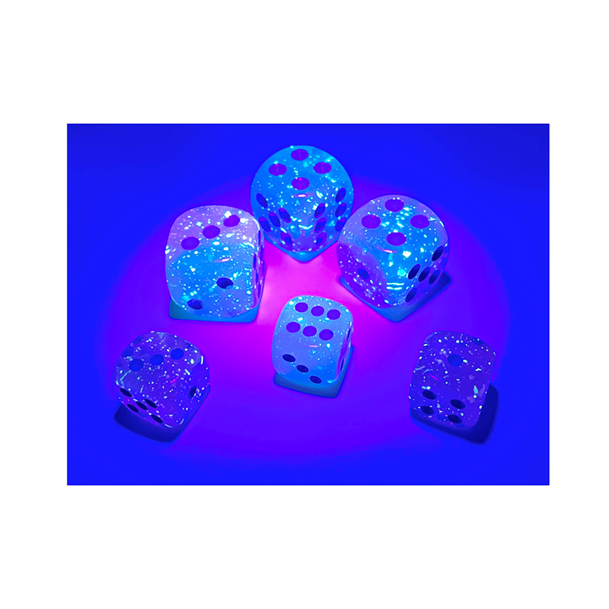 Chessex Gemini Gel D6 kostky 12mm 36ks zeleno-růžové