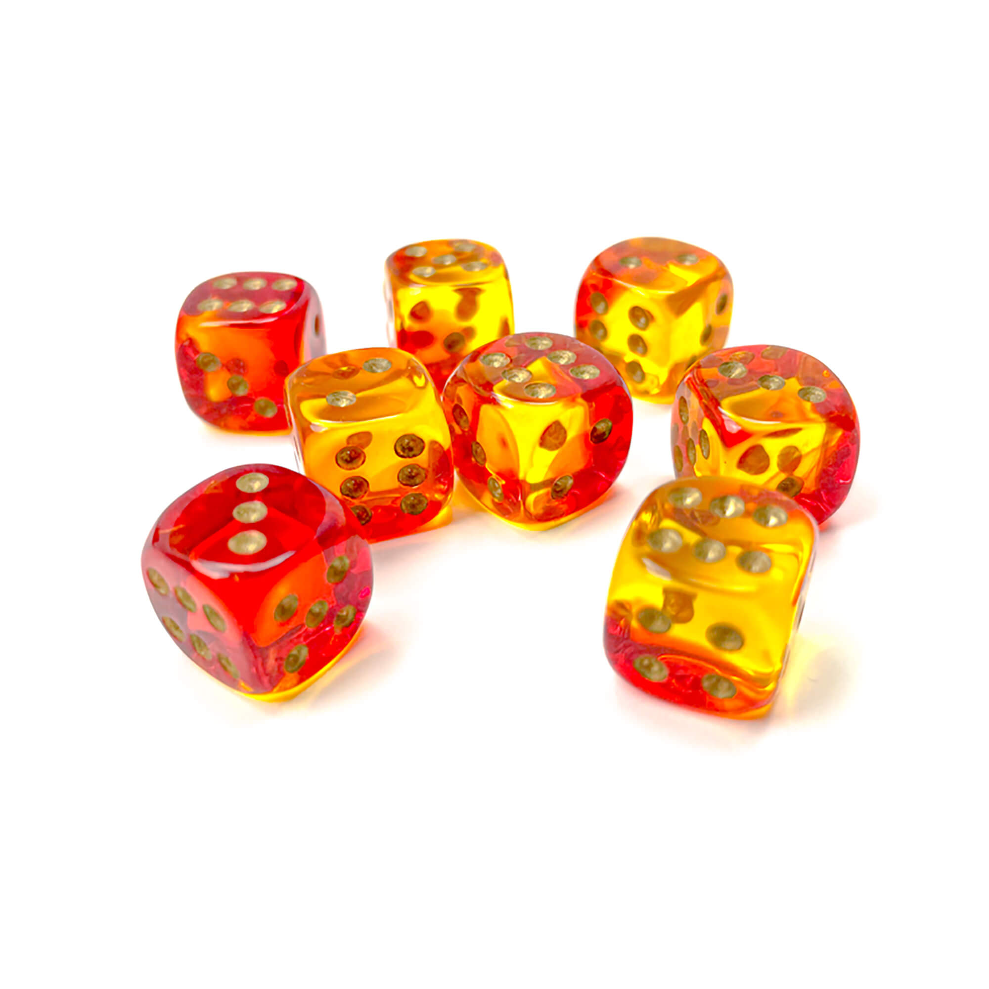 Chessex Gemini D6 sada kostek 36 ks 12 mm Red-Yellow